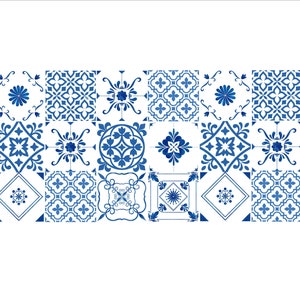 Blue and White Vintage Tile Print Edible Image Pre-Cut Prefect for Bridal Shower Cake