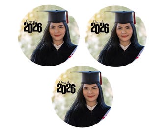 Graduation Photo Edible Image Frosting Sheet  - You Choose Your Size - Cupcake Toppers - Cookies - Class of 2026
