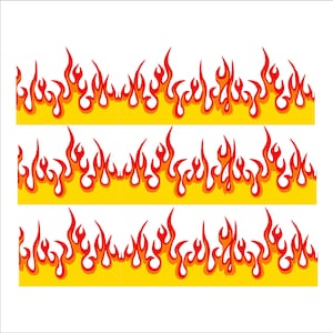 Flames Edible Image Cake Strips Pre-Cut