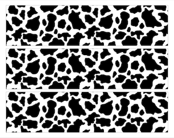 Cow Print Edible Image Cake Strips Pre-Cut, great for decorating your birthday cakes with a Barnyard Theme