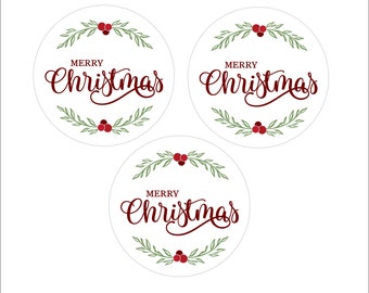 Merry Christmas Edible Cupcake Topper - Icing Sheet - Edible Sticker