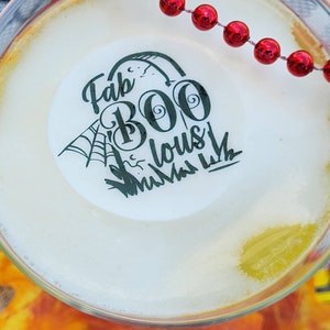 Halloween Edible  Drink Toppers, Wafer Paper, Fab-BOO-lous