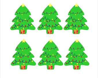 Christmas Tree Edible Image Frosting Sheet Cookies - Cupcake - Cake Topper