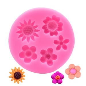 Flower Theme Silicone Mold for Decorating Cookies, Cakes, Cupcakes - For Fondant or Chocolate
