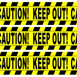 Caution Tape Edible Image Cake Strips Pre-Cut - Birthday Toppers
