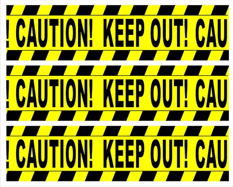 Caution Tape Edible Image Cake Strips Precut Birthday Etsy