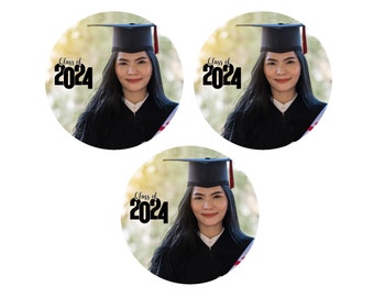 Graduation Photo Edible Image Frosting Sheet  - You Choose Your Size - Cupcake Toppers - Cookies - Class of 2024