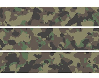 Camouflage Cake Strips  Edible Image Cake Strips Pre-Cut - Birthday Toppers