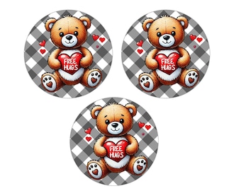 Valentine's Edible Image Icing Sheets - Free Hugs -  Perfect for Cookies - Cupcakes - and other Treats