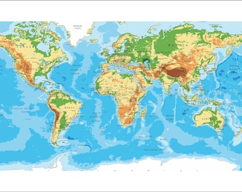 World Map Edible Image Cake Strips 5 inch Pre-Cut Prefect for Adventure Theme - Travel Theme - Wedding - Birthday