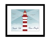 Lighthouse Wall Art, Lighthouse Home Decor, Lighthouse Sign, Lighthouse Picture, Lighthouse Illustration