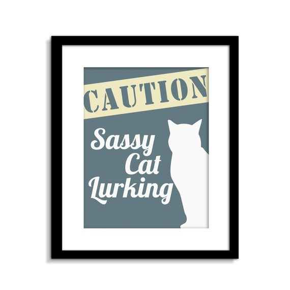 Funny Cat Wall Art Funny Cat Sign Sassy Cat Wall Art | Etsy Australia