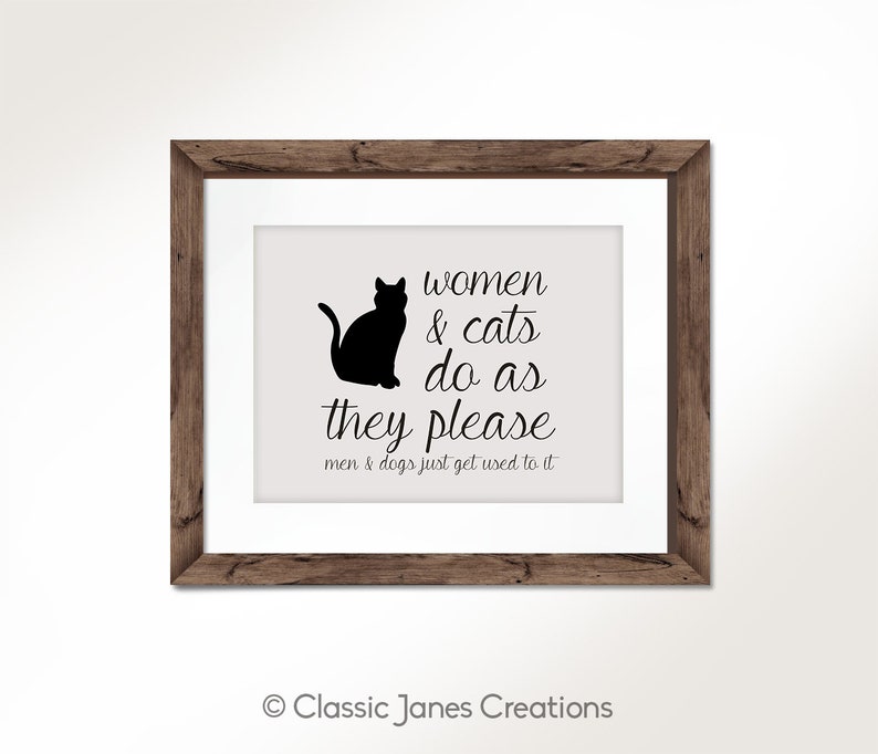 Cat Sign Funny Cat Wall Art Cat Wall Decor Cat Poster Etsy