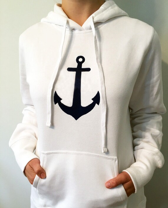 Ladies white hooded outlet sweatshirt