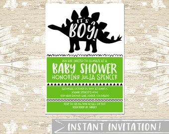 Dinosaur Baby Shower Invitation Template
