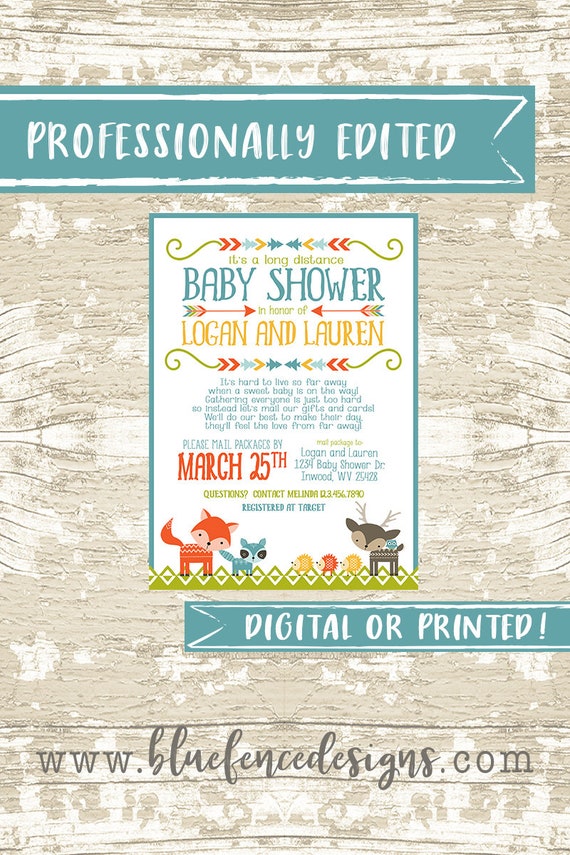 long distance baby shower invitations