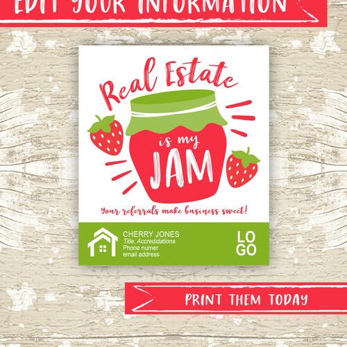 Real Estate is My Jam Pop by Tags Realtor Referral Printable Etsy