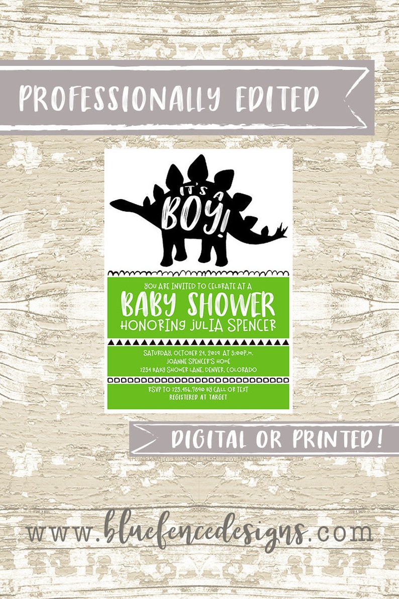 Dinosaur Baby Shower Invitation Graphic Dinosaur Baby Shower Etsy