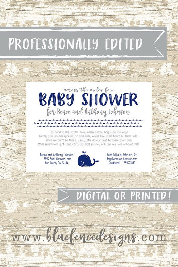 across the miles baby shower invitations
