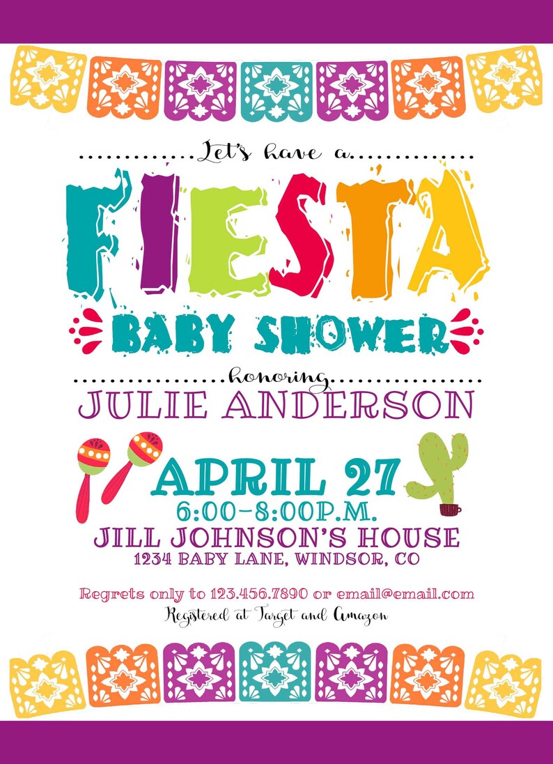Editable Fiesta Baby Shower Invitation Fiesta Baby Shower Etsy