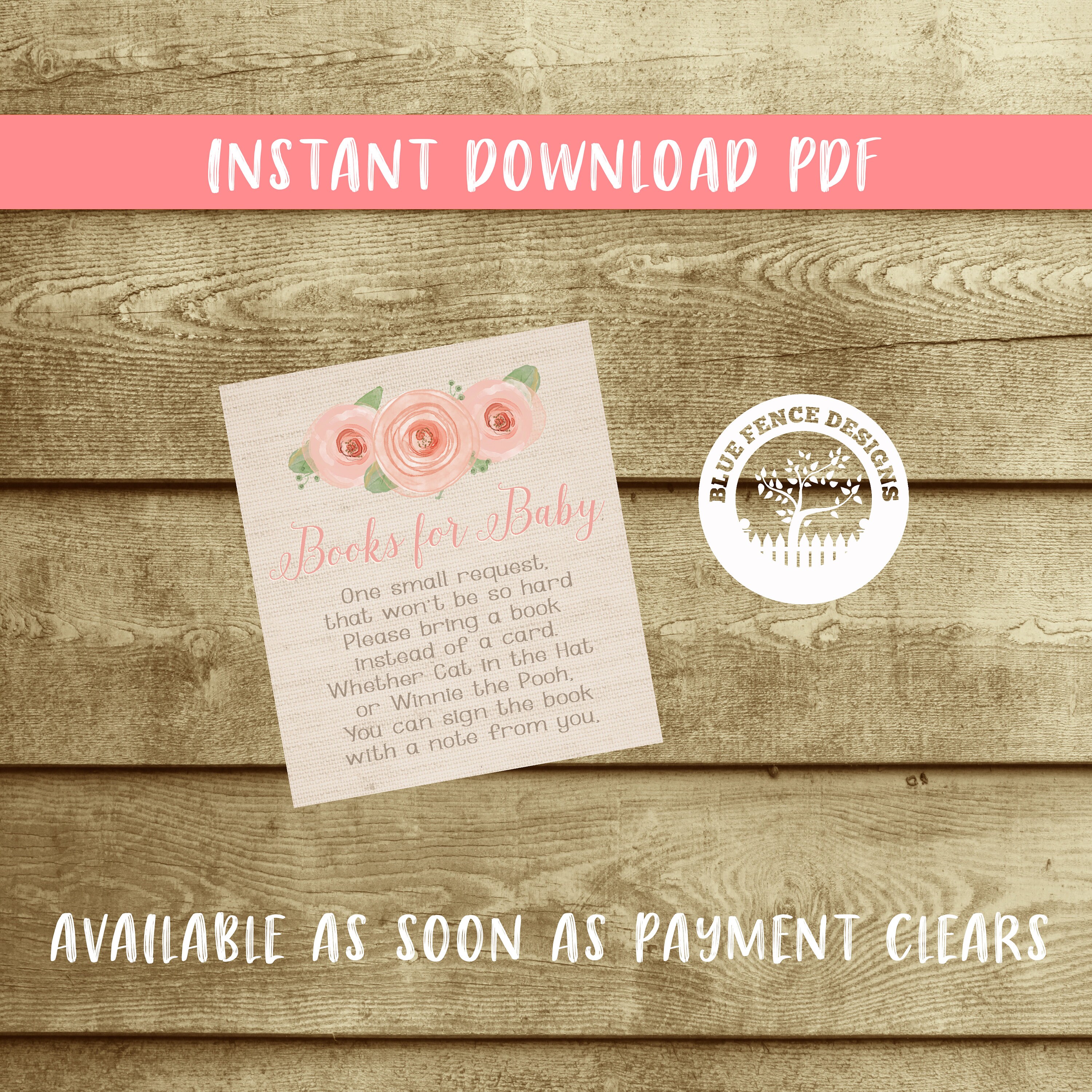 Bring a Book Baby Shower Invitation Insert Instead of a card Etsy