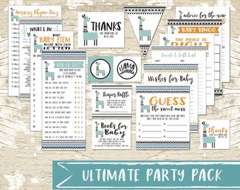 Ultimate Llama Momma Printable Party Package