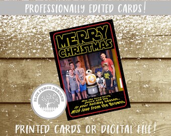 Funny Christmas Card with Photo, Holiday Card, red, green, untraditional, creative, unique, any colors, customized, star, vacation