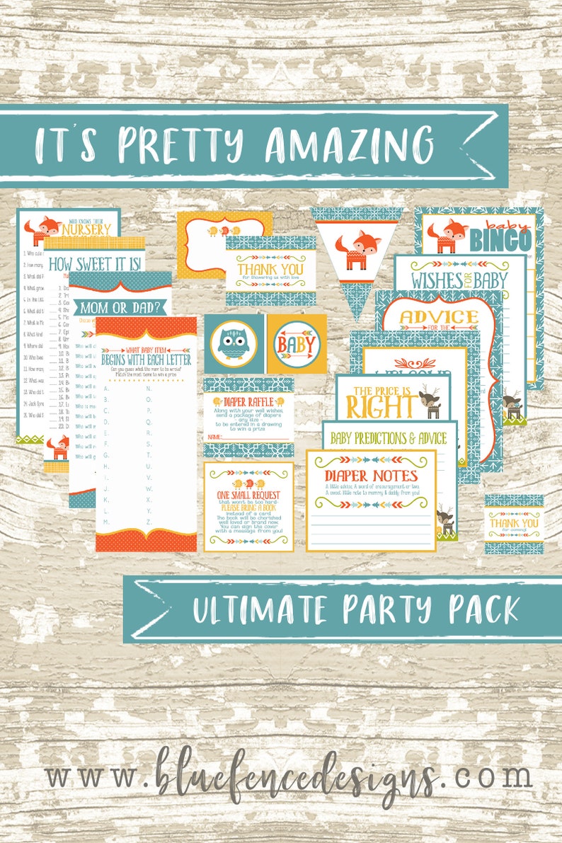 Ultimate Woodland Baby Shower Party Printable Package image 1