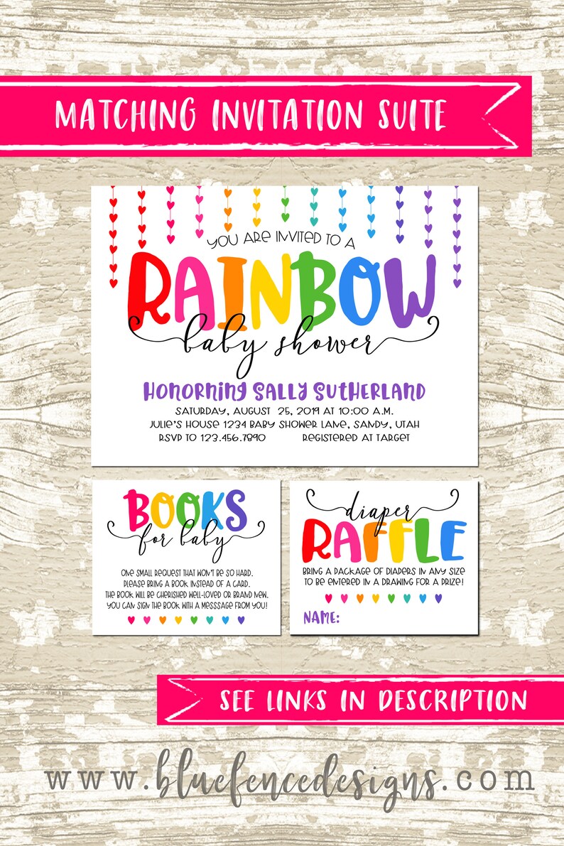 INSTANT DOWNLOAD Rainbow bring a book card insert, Books for Baby, Rainbow Baby Shower Invitation Insert, book instead of a card, DIY image 4