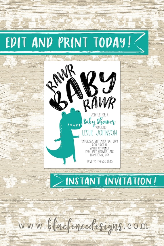 dinosaur baby shower invitations