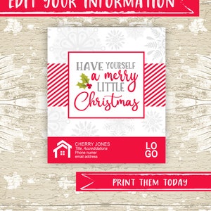 Realtor Christmas Pop by Tags, Real Estate Pop By Printable Tag, Realtor Marketing, Referral