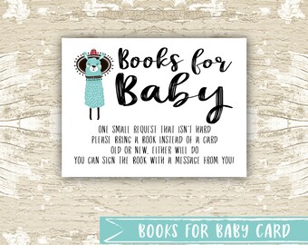 Llama themed bring a book card printable card