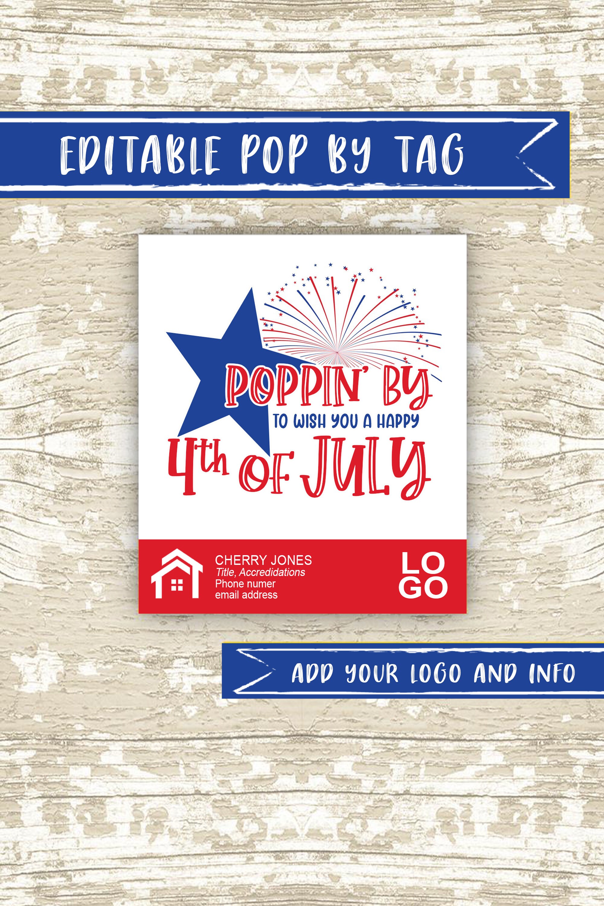 Realtor Fourth of July Pop by Tags, Firework Summer Real Estate Pop b…