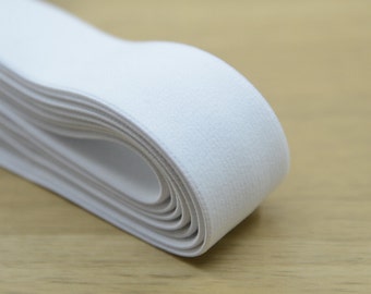 Plush Elastic Band, White/Black Sewing Waistband (30mm, 1 Yard)