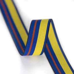 1 Zoll (25mm) breites elastisches Band, blau / lila / grün / gelb / weiß gestreiftes weiches elastisches Band zum Nähen, Gummiband Schüttware - 1 Yard