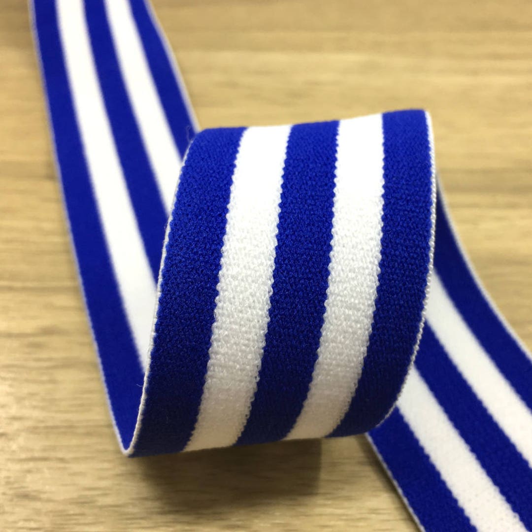 1.5 inch (40mm) Wide Colored Plush Striped Elastic Band, Waistband Ela