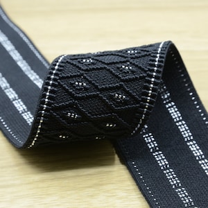 2 inch (50 mm) breed glitter etnisch patroon elastische rand, elastische tailleband, rekbaar elastisch lint 21090