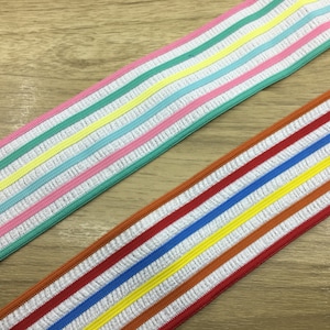 2&quot; 50mm Wide Colorful Stripes Thin Elastic Band, Waistband Elastic, Elastic Trim, Elastic Ribbon, Sewing Elastic,Stretchy Elastic-1 Yard