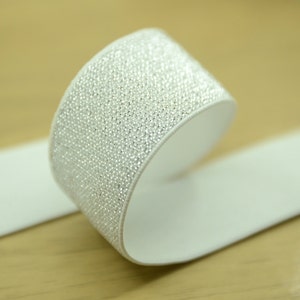 1 1/2 inch 38mm Wide Elastic Band, 1.5 inch Silver/ Gold Glitter Waistband Elastic Band, elastic band by the yard image 2