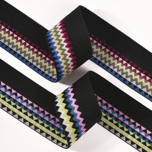 1.5 inch(38mm)  Wave Pattern Soft Black Elastic Band, Waistband Elastic, Elastic Trim, Sewing Elastic
