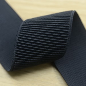 2 inch (50mm)  Wide Thin Ruffled Black Elastic Bands ,Waistband Elastic by the Yard, Elastic Trim,Elastic Ribbon,Stretchy Elastic71160