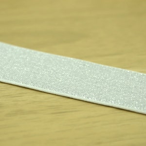 1 1/2 inch 38mm Wide Elastic Band, 1.5 inch Silver/ Gold Glitter Waistband Elastic Band, elastic band by the yard image 3