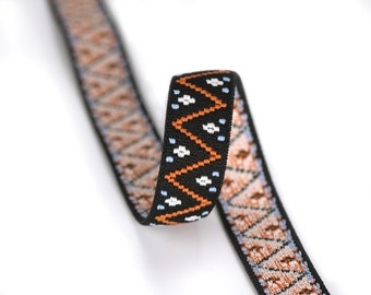 1 inch (25mm) Wide Elastic Band, Black and Yellow Polyline Woven Latex-free Elastic Band for Sewing, Elastic Trim - 1 Yard