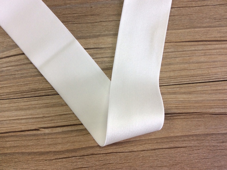 2 inch 50mm Wide Satin Black/White Elastic Band,Waistband Elastic,Elastic Trim by the Yard 71010 image 4