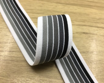 Grey Gradient Plush Elastic Band, Waistband Sewing Elastic - 1 3/8 inch