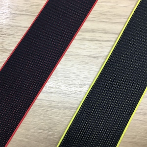 1,5 Zoll (40 mm) breites Gummiband, schwarze Farbe weiches Plüsch-Gummiband mit farbigen Säumen, elastischem Zierteil, elastisch zum Nähen - 1 Yard
