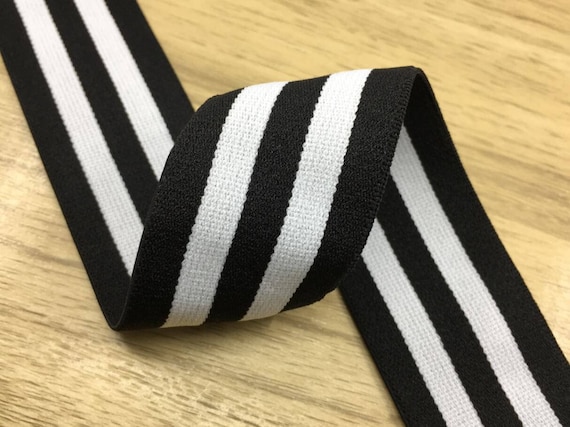1.5 Inch 40mm Wide Elastic Band, White and Black Striped Soft Plush Elastic  Band, Soft Waistband Elastic for Sewing 44040 1 Yard -  Canada