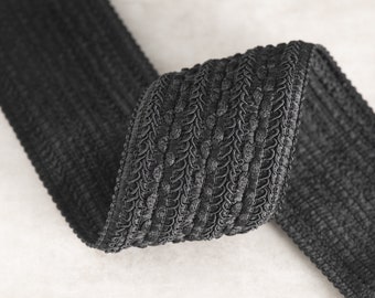 6.7cm 2.63 inch Wide Black Comfortable Elastic Band, Wristband by the yard