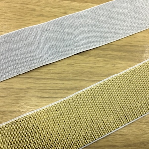 2 inch (50mm) Wide Gold and Silver Glitter Soft White Elastic Bands, Waistband Elastic, Elastic Ribbon,Sewing Elastic