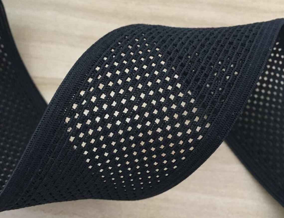 2 Inch 50 Mm Wide Vented Breathable Black Elastic Waistband Etsy